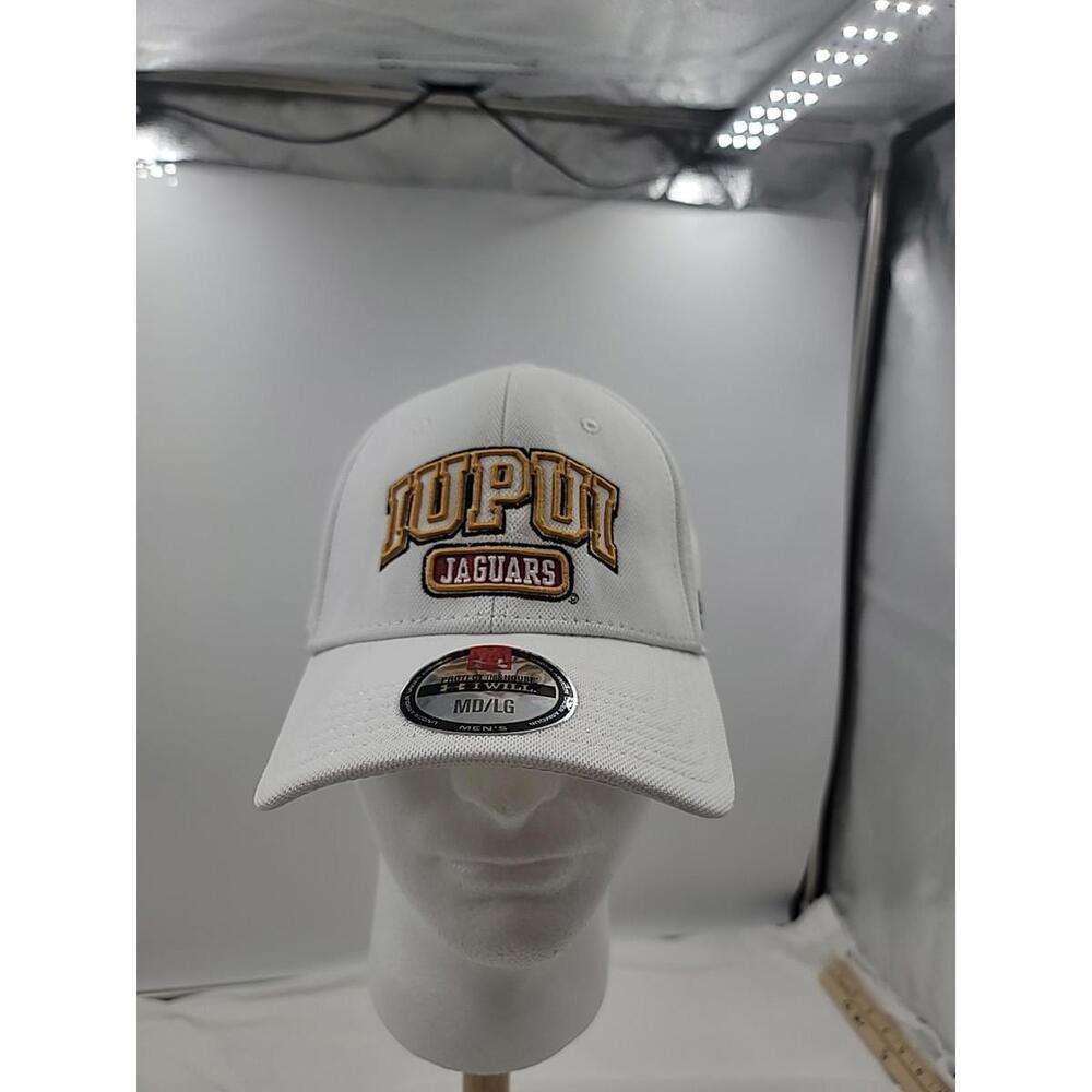 IUPUI Jaguars Cap Hat Black White Fitted Logo Mascott Under Amour md/lg NWT
